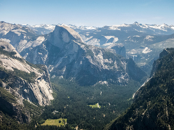 Half Dome from Eagle Peak - Vernal Falls to Right